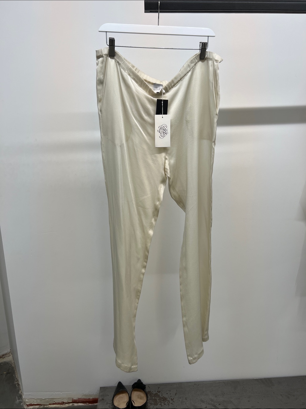 Nwt Silk Cream Trousers